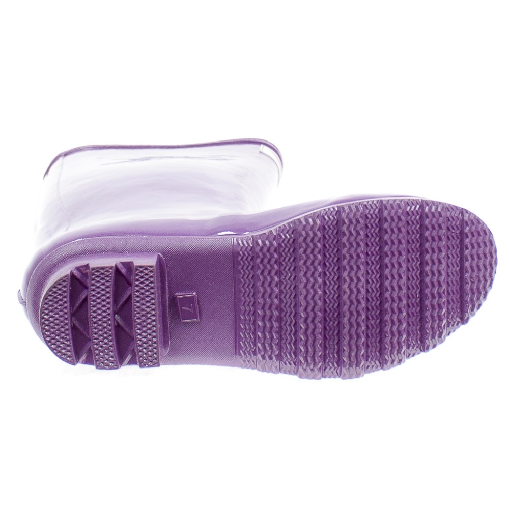 Women's Rainboots, Rubber Tall Classic Rain Boots, #3106, Purple - Picture 3 of 3